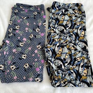 LuLaRoe Tall & Curvy Womens Leggings Disney Villains Evil Queen,Minnie Mouse Lot
